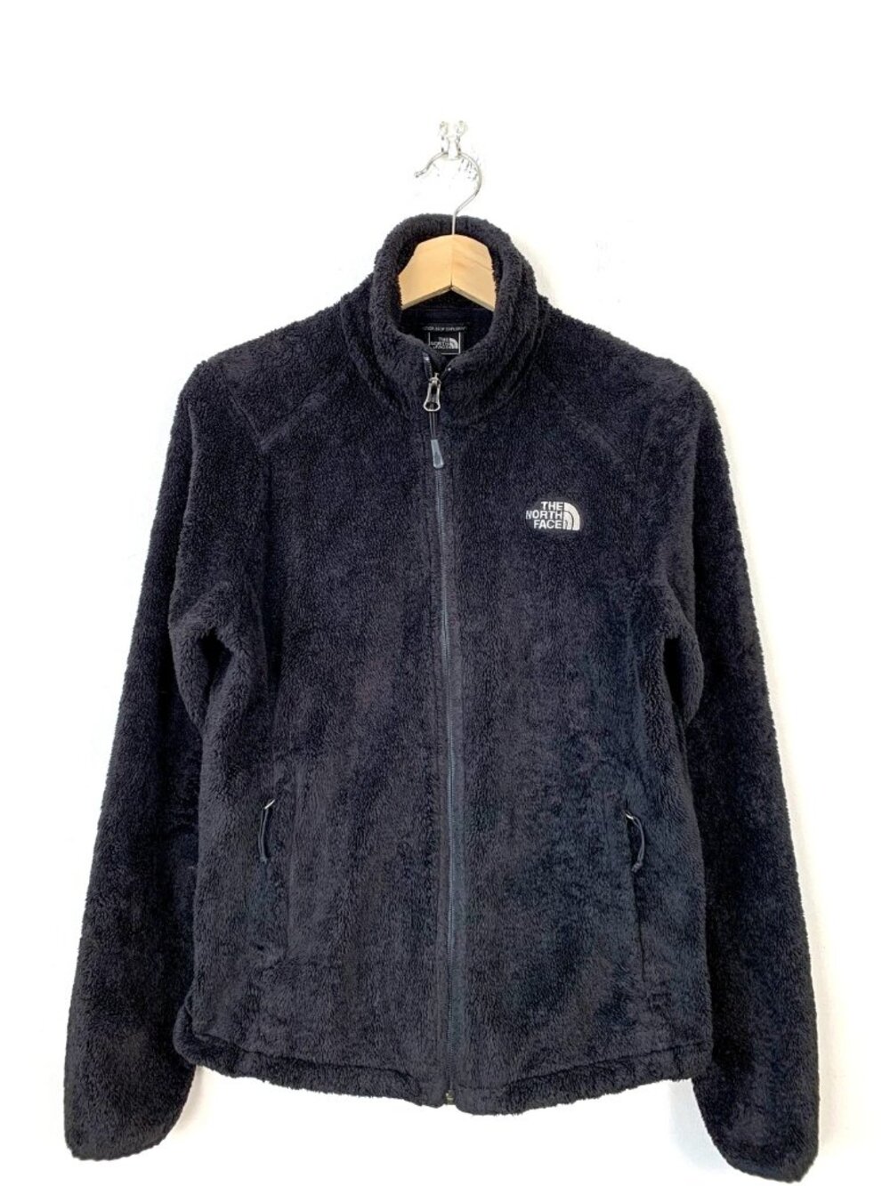 The North Face Womens Fleece Jacket Black Full Zip Soft Fuzzy Size S